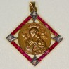 Médaille religieuse or , rubis et diamants