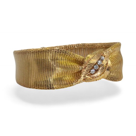 Bracelet Ruban Or et Diamants 1960