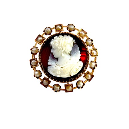 Broche Camée Cornaline