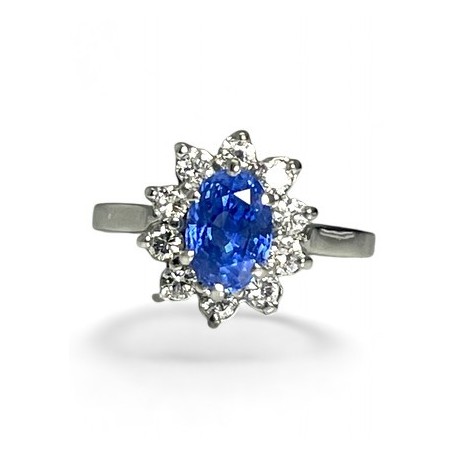 Bague Marguerite Saphir et Diamants