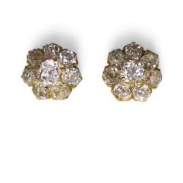 Clous d'oreilles marguerite diamants 1905-1910