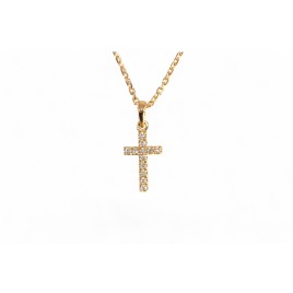 Chaine Pendentif Croix Diamants