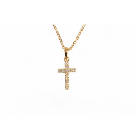 Chaine Pendentif Croix Diamants