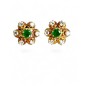 Boucles d'Oreilles Diamants Et Emeraudes 1950"