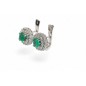 Boucles d'Oreilles Emeraudes et Diamants