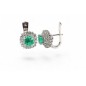 Boucles d'Oreilles Emeraudes et Diamants