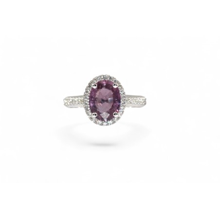 Bague Saphir Rose et Diamants