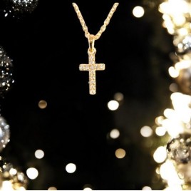 Chaine Pendentif Croix Diamants