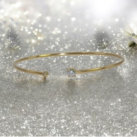 Bracelet Jonc en Or et Diamant