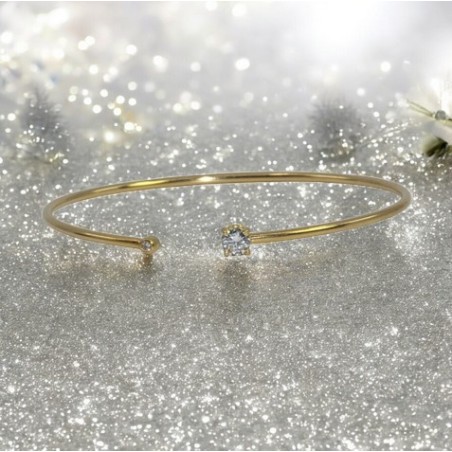 Bracelet Jonc en Or et Diamant