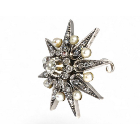 Broche Perles Et Diamants Napoléon III