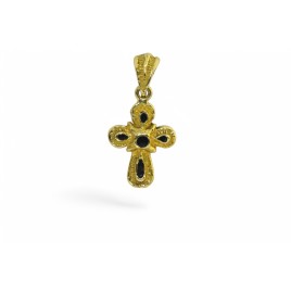 Pendentif Croix Or et Saphirs