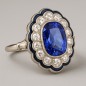 Bague Tanzanite et diamants Art-Déco