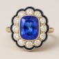 Bague Tanzanite et diamants Art-Déco