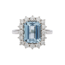 Bague Aigue-Marine et Diamants