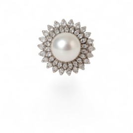 Bague Perle et Diamants