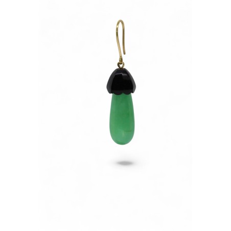 Boucles d'Oreilles Jade et Onyx