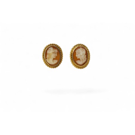 Boucles d'Oreilles Camée Coquillage.