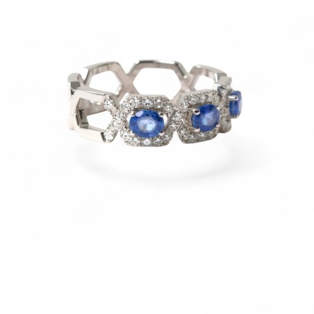 Bague Saphirs Chaîne d’Éternité