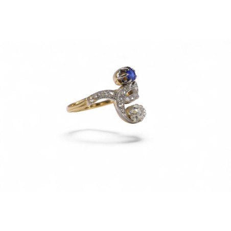 Bague Toi et Moi Napoléon III – Saphir & Diamants