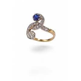 Bague Toi et Moi Napoléon III – Saphir & Diamants