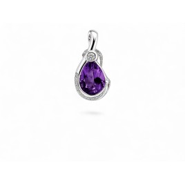 Chaine Pendentif Goutte d’Améthyste