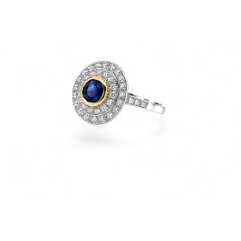 Bague Art -Déco Saphir ÉCLIPSE