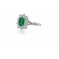 L'Émeraude Impériale – Bague Marguerite Diamants & Émeraude