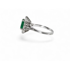 L'Émeraude Impériale – Bague Marguerite Diamants & Émeraude
