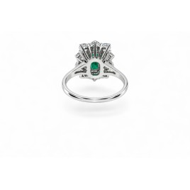 L'Émeraude Impériale – Bague Marguerite Diamants & Émeraude