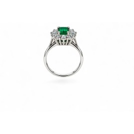 L'Émeraude Impériale – Bague Marguerite Diamants & Émeraude