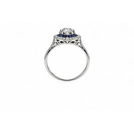 L'Heure Bleue – Bague Art Déco Saphirs Calibrés & Diamants