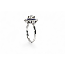 L'Heure Bleue – Bague Art Déco Saphirs Calibrés & Diamants