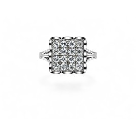 L'Éclat de Minuit – Bague Pavée de Diamants en Or Blanc