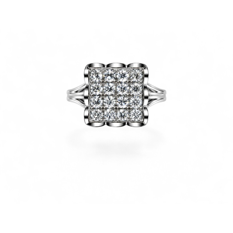 L'Éclat de Minuit – Bague Pavée de Diamants en Or Blanc