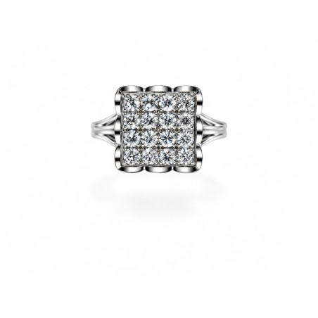 L'Éclat de Minuit – Bague Pavée de Diamants en Or Blanc